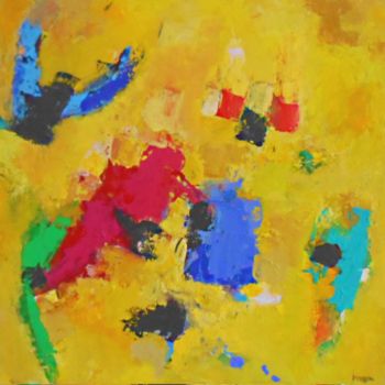 Painting titled "rouge canari" by Thierry Moreau, Original Artwork, Acrylic