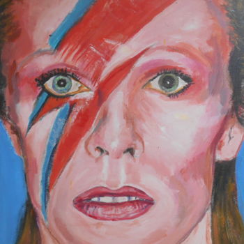 Painting titled "bowie" by Thierry Moreau, Original Artwork, Acrylic