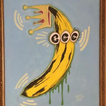 Pittura intitolato "Banane" da Thom Max, Opera d'arte originale, Acrilico Montato su Altro pannello rigido