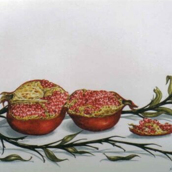 Pittura intitolato "pomagranates 9" da Thomai Kontou, Opera d'arte originale, Altro