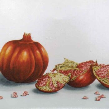 Peinture intitulée "pomagranates 11" par Thomai Kontou, Œuvre d'art originale, Autre