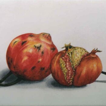 Peinture intitulée "pomagranates 12" par Thomai Kontou, Œuvre d'art originale, Autre