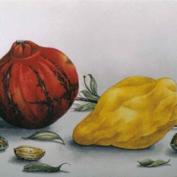 Peinture intitulée "pomagranates 13" par Thomai Kontou, Œuvre d'art originale, Autre