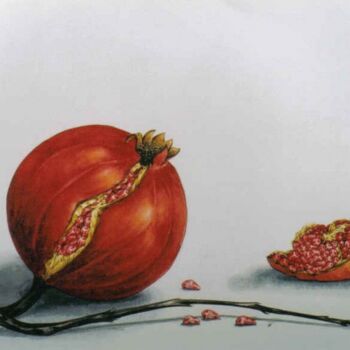 Painting titled "pomagranates 18" by Thomai Kontou, Original Artwork, Other