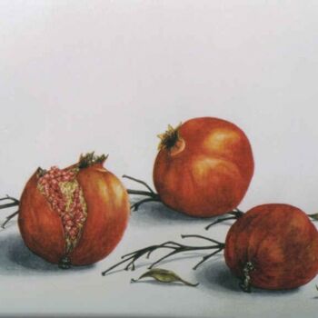 Painting titled "pomagranates 19" by Thomai Kontou, Original Artwork, Other