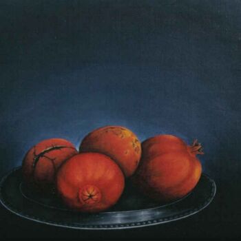 Painting titled "pomegranates 23" by Thomai Kontou, Original Artwork, Other