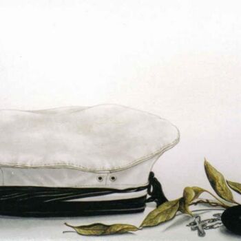 Peinture intitulée "greek navy hat" par Thomai Kontou, Œuvre d'art originale, Autre