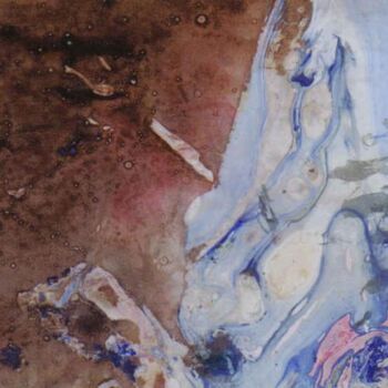 Pittura intitolato "kyanoplasies" da Thomai Kontou, Opera d'arte originale, Olio