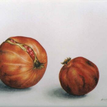 Peinture intitulée "pomegranates 2" par Thomai Kontou, Œuvre d'art originale, Autre