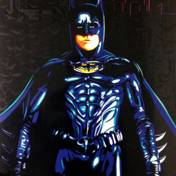 Collages titled "BATMAN" by Thomas Alabert, Original Artwork, Tape Mounted on Wood Stretcher frame