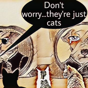 Desenho intitulada "Cats vs Dogs ?" por Oliver Pilato, Obras de arte originais, Lápis