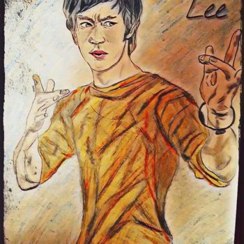 Drawing titled "Bruce Lee" by Oliver Pilato, Original Artwork, Pencil