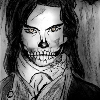 Dessin intitulée "Vampire Halloween" par Oliver Pilato, Œuvre d'art originale, Crayon