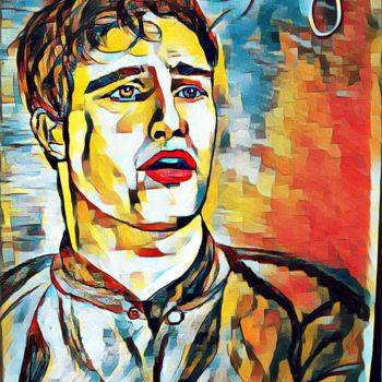 Drawing titled "Marlon Brando jeune…" by Oliver Pilato, Original Artwork