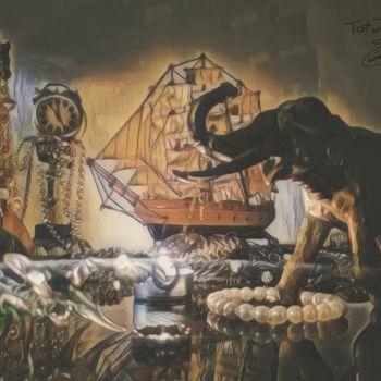 Pittura intitolato "TotoTrésor édition…" da Thomas Blondeau-Dumoulin, Opera d'arte originale, Pittura digitale