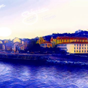 Digital Arts titled "Bastia" by Thomas Blondeau-Dumoulin, Original Artwork, Photo Montage Mounted on Wood Panel