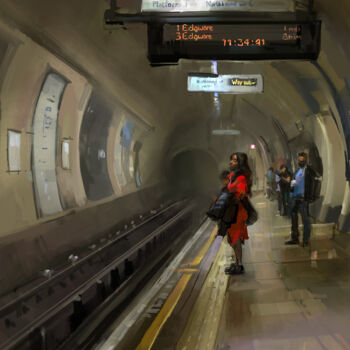 Digitale Kunst mit dem Titel "London Underground" von Thomas Brissot, Original-Kunstwerk, 2D digitale Arbeit