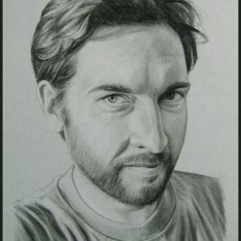 Drawing titled "Autoportrait" by Thomas Cambois, Original Artwork