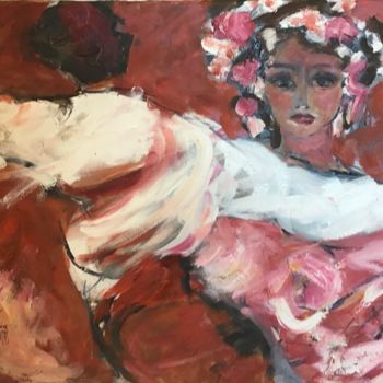 Peinture intitulée "La Danse Folle" par Catherine Thomas, Œuvre d'art originale, Huile Monté sur Châssis en bois