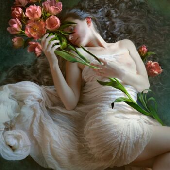 Картина под названием "Bloom Collection /…" - Thomas Christain Wolfe, Подлинное произведение искусства, Масло