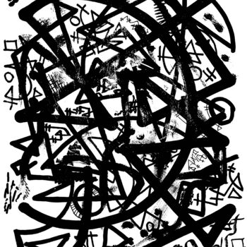 Рисунок под названием "Abstract Mess 2" - Thomas Cléda, Подлинное произведение искусства, Чернила