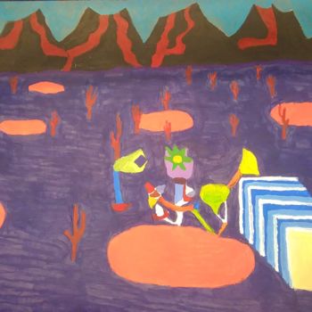 Painting titled "Plantes de Klee dan…" by Thomas Formule, Original Artwork, Acrylic