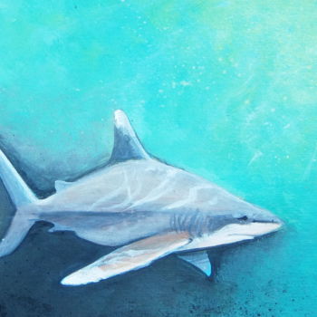 Pintura intitulada "Requin.jpg" por Thomas H, Obras de arte originais, Acrílico