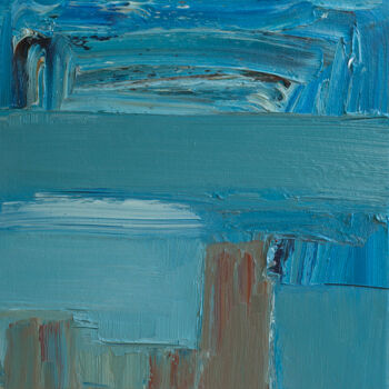 Painting titled "The Breakwater" by Thomas Hjelm, Original Artwork, Oil Mounted on Wood Stretcher frame