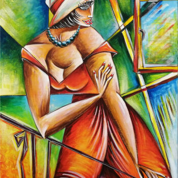 Pittura intitolato "Woman Chillout #M72" da Thomas Lange, Opera d'arte originale, Olio Montato su Telaio per barella in legno