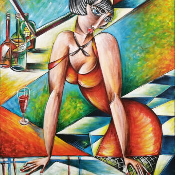 Картина под названием "Woman Chillout #M84" - Thomas Lange, Подлинное произведение искусства, Масло Установлен на Деревянная…