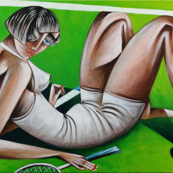제목이 "Wimbledon #M113"인 미술작품 Thomas Lange로, 원작, 기름 나무 들것 프레임에 장착됨