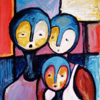 Painting titled "family first" by Terra Bantu, Original Artwork, Acrylic