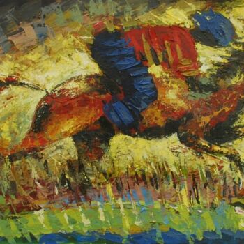 Malarstwo zatytułowany „rider [acrylic on p…” autorstwa Terra Bantu, Oryginalna praca, Olej