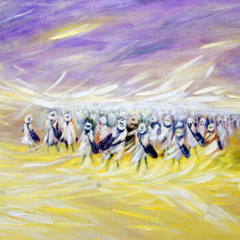 Painting titled "through the desert…" by Terra Bantu, Original Artwork, Oil