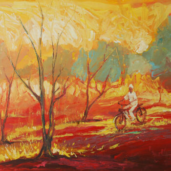 Malerei mit dem Titel "homeward bound [acr…" von Terra Bantu, Original-Kunstwerk, Öl