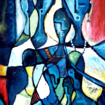 Schilderij getiteld "FAMILY" door Terra Bantu, Origineel Kunstwerk, Acryl