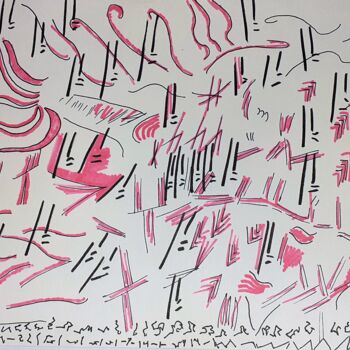 Drawing titled "Danse" by Thomas Pelletier, Original Artwork, Marker