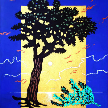 Malerei mit dem Titel "5 Oiseaux sur la la…" von Thomas Rodet, Original-Kunstwerk, Acryl