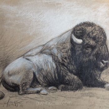Drawing titled "Solid as a rock" by Thomas Rodet, Original Artwork, Pastel