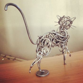 Sculpture intitulée "EL gato" par Samot, Œuvre d'art originale