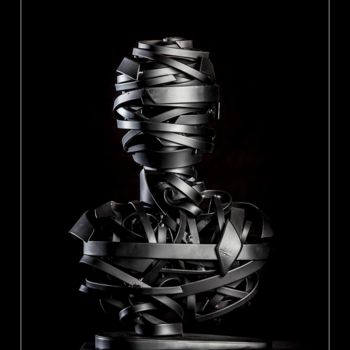 Sculpture titled "The Black Atlante." by Samot, Original Artwork, Metals