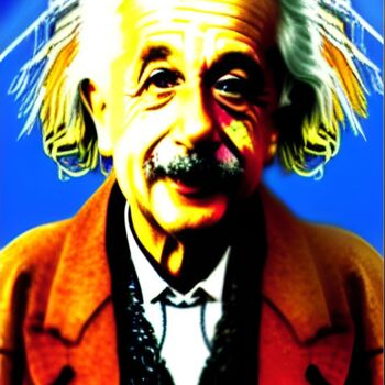 Digitale Kunst mit dem Titel "Albert Einstein" von Thomas Schneider, Original-Kunstwerk, 2D digitale Arbeit