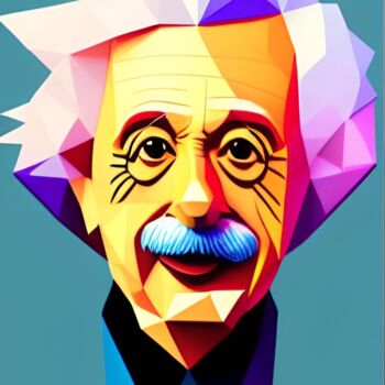 Digitale Kunst mit dem Titel "Albert Einstein 4" von Thomas Schneider, Original-Kunstwerk, 2D digitale Arbeit