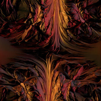 Digital Arts titled "Lava" by Thomas Seebauer (FractopiaArt), Original Artwork, Digital Painting Mounted on Wood Panel