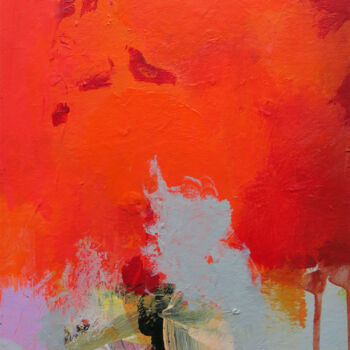 Malarstwo zatytułowany „Fiery Depths” autorstwa Thomas Steyer, Oryginalna praca, Akryl Zamontowany na Karton
