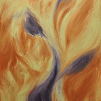 Painting titled "violet flames" by Thomas W. Nordmeier, Original Artwork, Acrylic