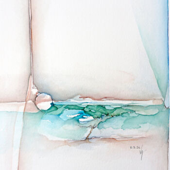 Painting titled "Horizonte 16" by Thomas Wagner, Original Artwork, Watercolor