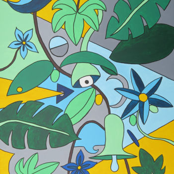 Pintura intitulada "L'ivre Jungle" por Thomas Delalande, Obras de arte originais, Acrílico