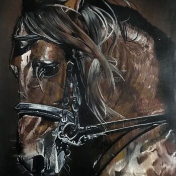 Painting titled "Caballo" by Thommy, Original Artwork, Oil