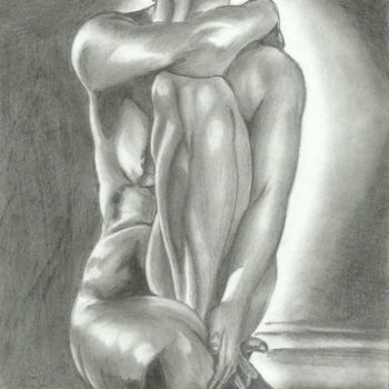 Dessin intitulée "Desnudo N. 1" par Thommy, Œuvre d'art originale, Graphite